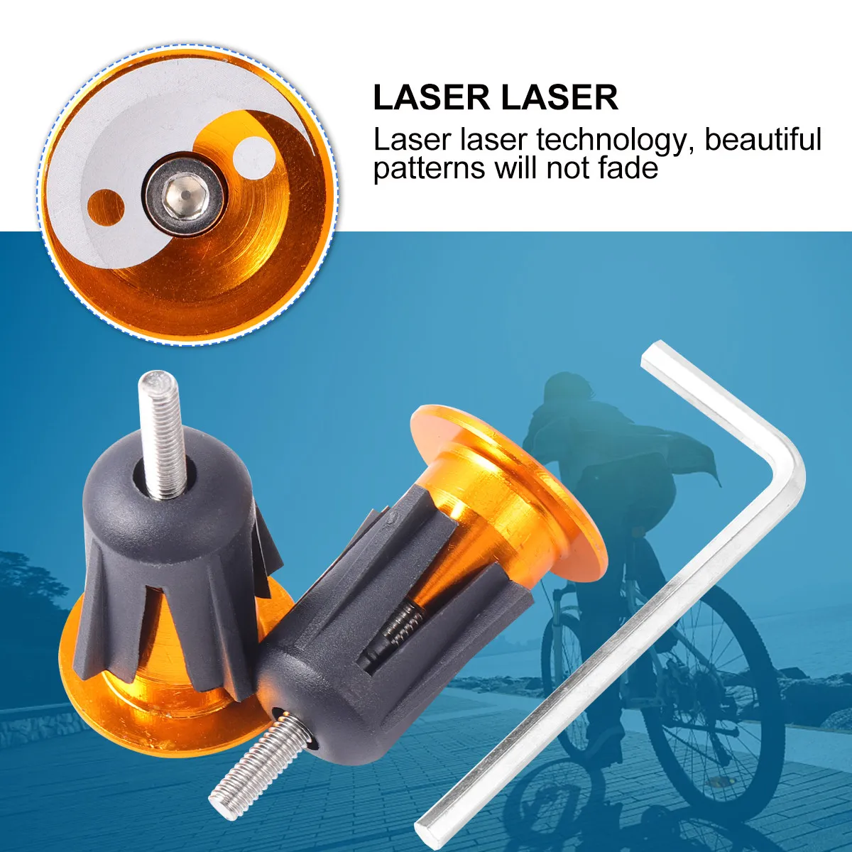 

1Pair Aluminum Alloy Handlebar End Plugs Sturdy Bike Handlebar Caps Replace Old Broken Grips Expandable Insert Tighten Screw