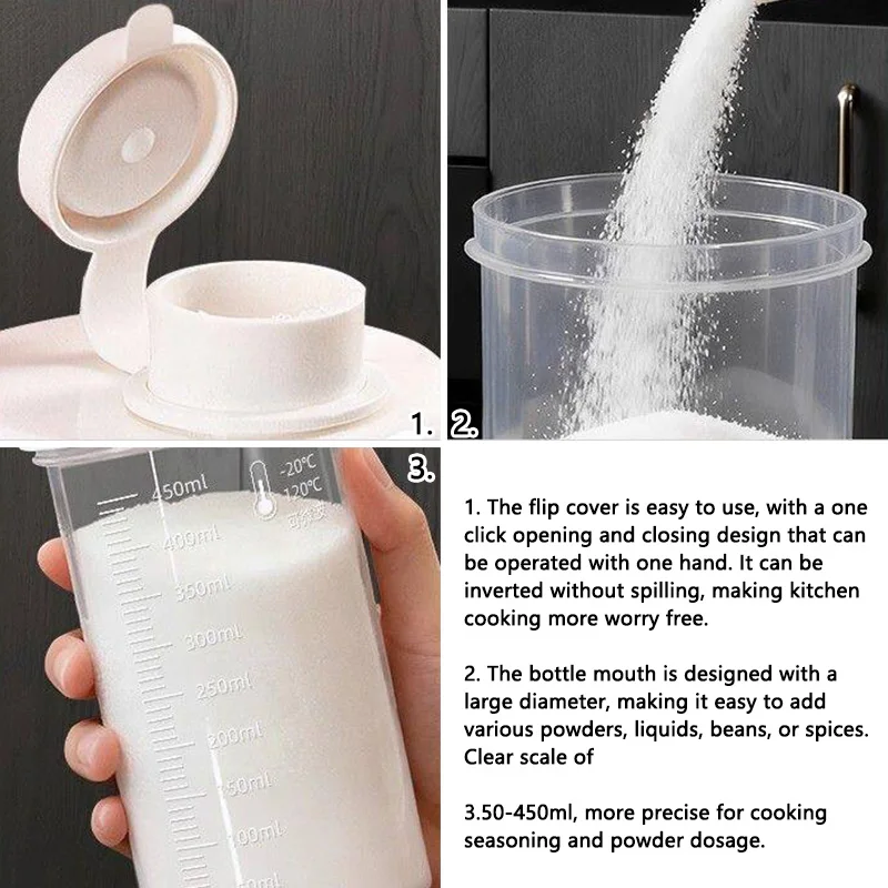 Plastic Sealed Tank Large Capacity Crisper Kitchen Organize Grain Storage Box With Scale Sealed Box Clear Jar Spice Container - view 4