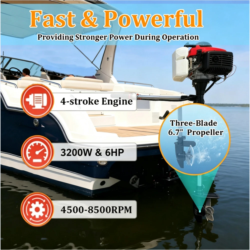 Motor fueraborda de 6 CV, de 4 - Outboard Motor 6Hp 4 Stroke reseña y precio