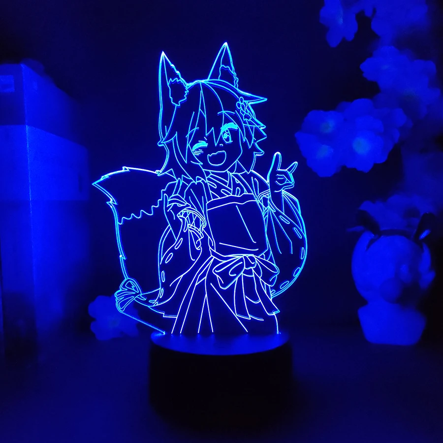 The Helpful Fox Senko Anime Lamp Led Light for Bedroom Decoration Birthday Gift Room Decor 3d Lamp Sewayaki Kitsune No Senko San