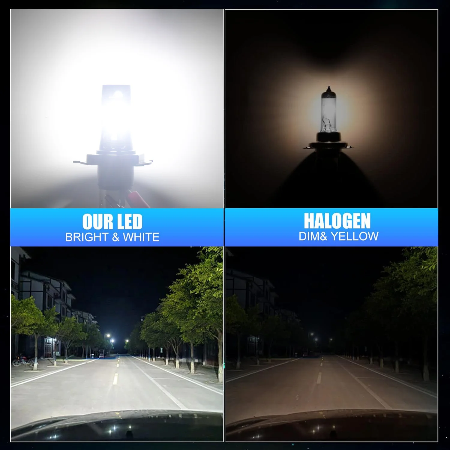 Canbus LED 헤드라이트 전구, 오류 없음, 300W H4 LED 오토바이 자동차 전조등, 6500K 백색 자동 조명, 12V 24V, 30000LM