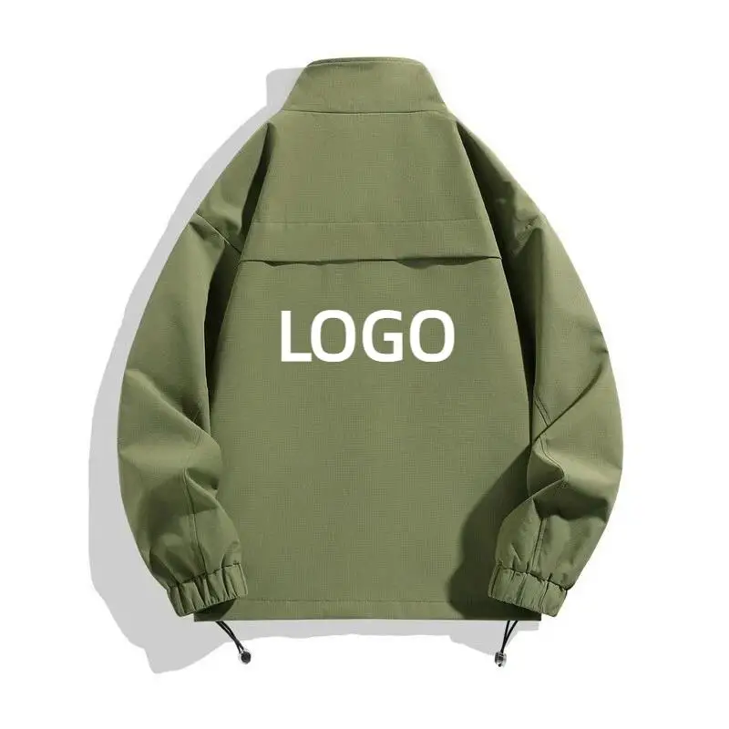 Men's New Casual Pullover Jacket With Oversized Printed Pattern Fashionable Casual Loose Jacket Workwear Stand Up Collar Top