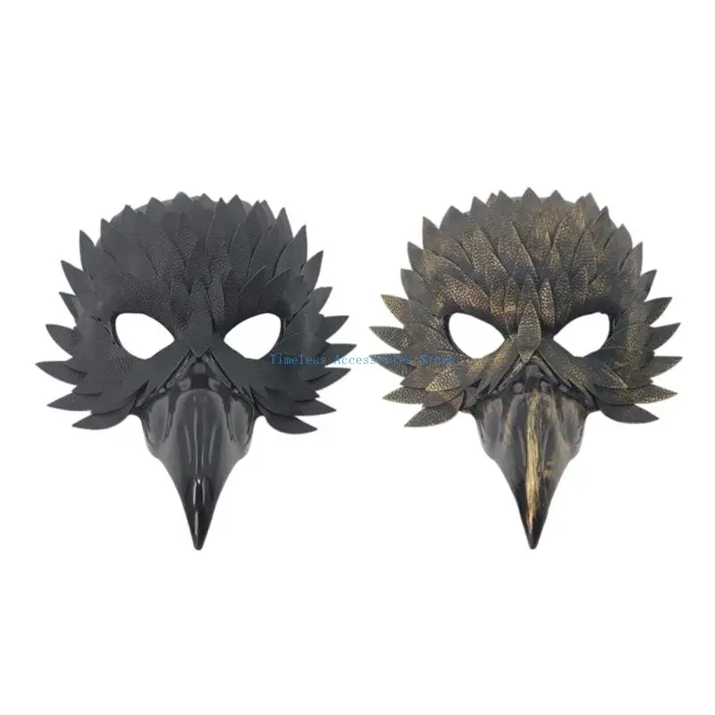 

97QE Owl Mask Beak Half Face Mask Masquerades Mask Halloween Cosplay Costume
