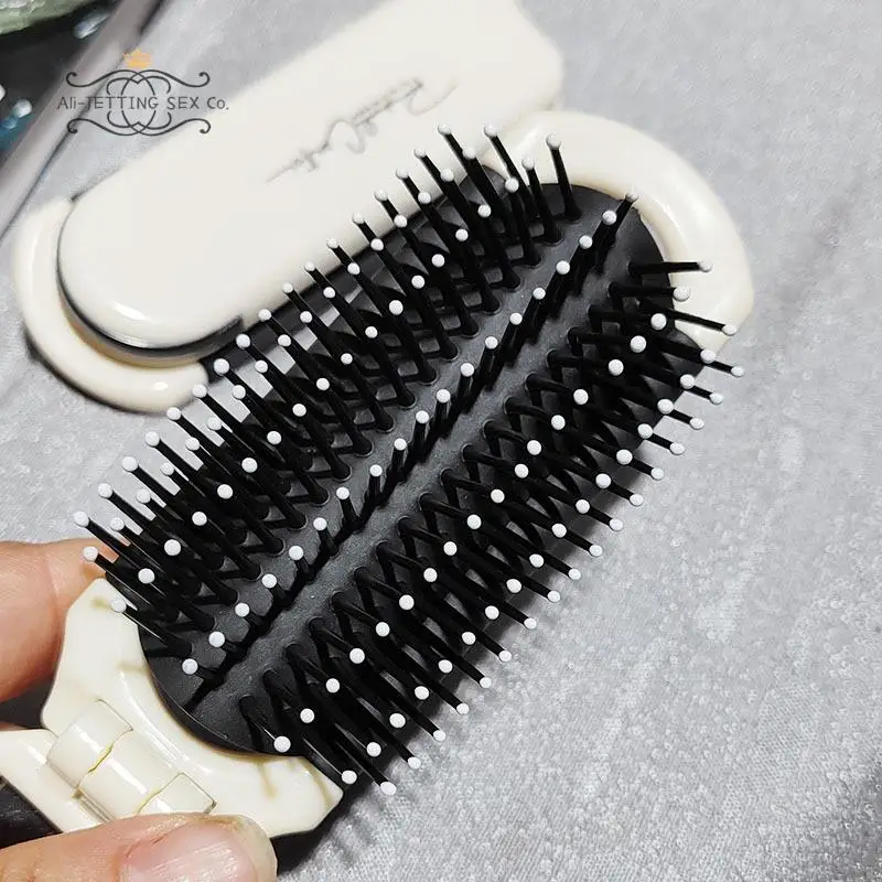 1Pc Mini Hair Brush Folding Massage Comb Head Massage Anti-Static Portable Travel Hair Brush Girl Hair Combs With Mirror