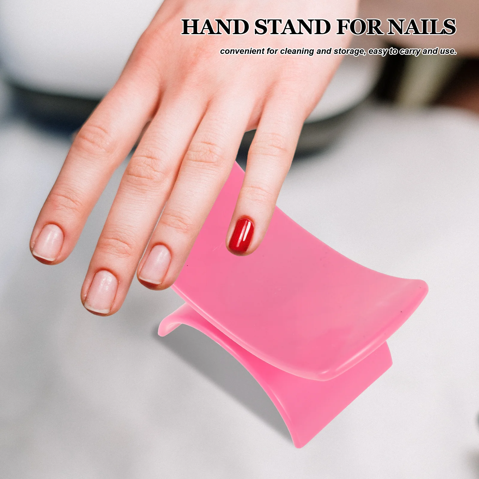 ที่วางมือรูปตัวยูสำหรับช่างทำเล็บ รองรับข้อมือตามหลักสรีรศาสตร์ ที่วางแขนสำหรับร้านทำเล็บ ถอดออกได้ อุปกรณ์ทำเล็บ ทำจากพลาสติก