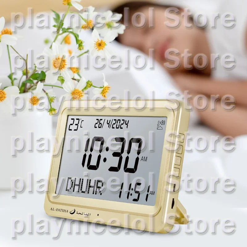 

Digital Islamic Azan Prayer Clock LCD Display Wall Mountable Clock ABS Praying Clock Alarm Snooze Function Believe Gift