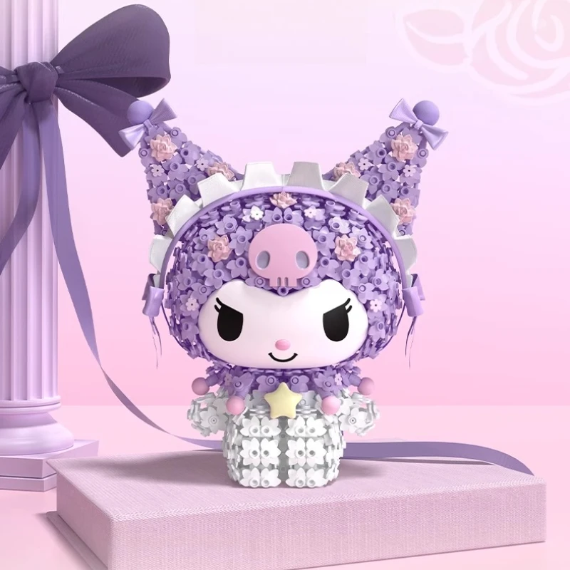 Sanrio Bouwstenen Kuromi Taarten Desktop Decoratie Puzzel Assembleren Model Speelgoed Verjaardagscadeaus voor jongens en meisjes