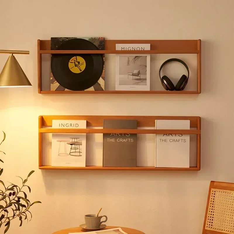 Modern Minimalist Wall-Mounted Desk Organizer Non-Perforated Magazine Rack Home Newspaper Display Shelf