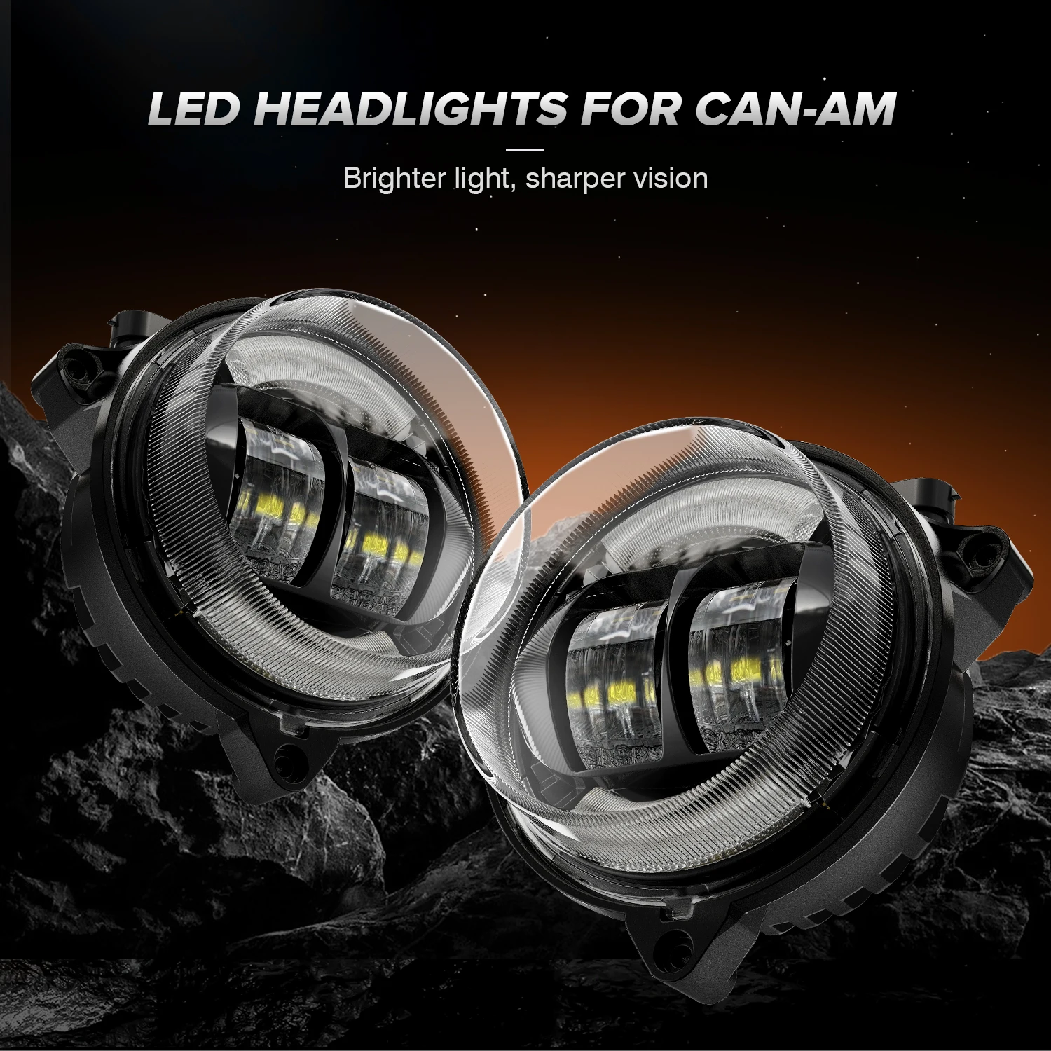 LED Headlight Headlamp For Can Am Outlander Max 1000 1000R 850 800R 650 500 12-2022 Can-Am ATV Motorcycle Low Beam DRL 710006177