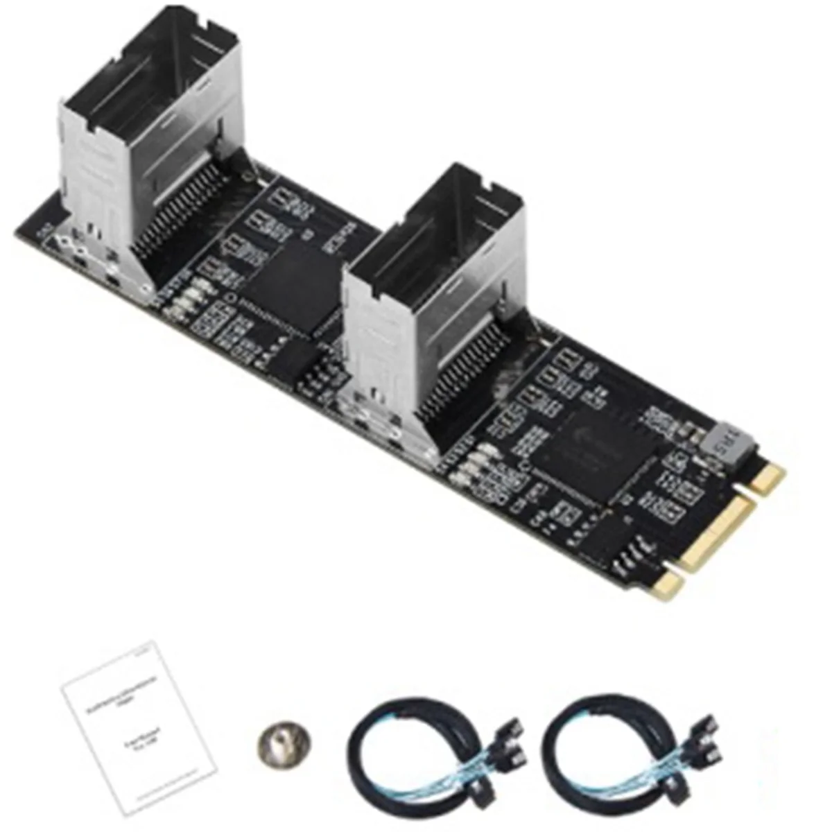 

New M.2 to SATA Card PCI Express 3.0 M2 to SATA Multiplier Adapter 8 Port SATA 3 6Gbps Controllers B+M Key