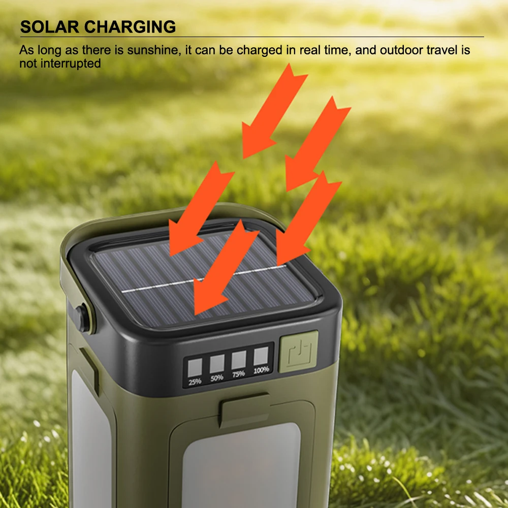 Asafee LY24 Outdoor Camping Light Solar Charging Supports Output Lantern Adjustable Unfolded Fan-shaped Side Light Flashlight