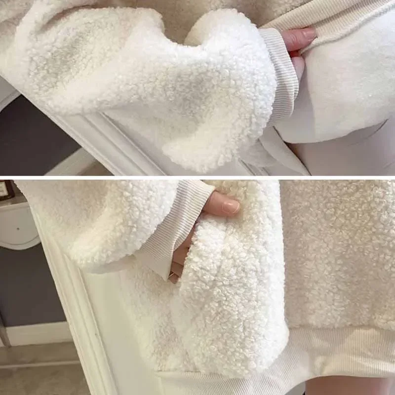 Bluzy damskie luźne 3 kolory z literami kieszeń kangurka Ulzzang studenci kobiety uniwersalne rekreacyjne proste unisex codzienne podstawowe ciepłe