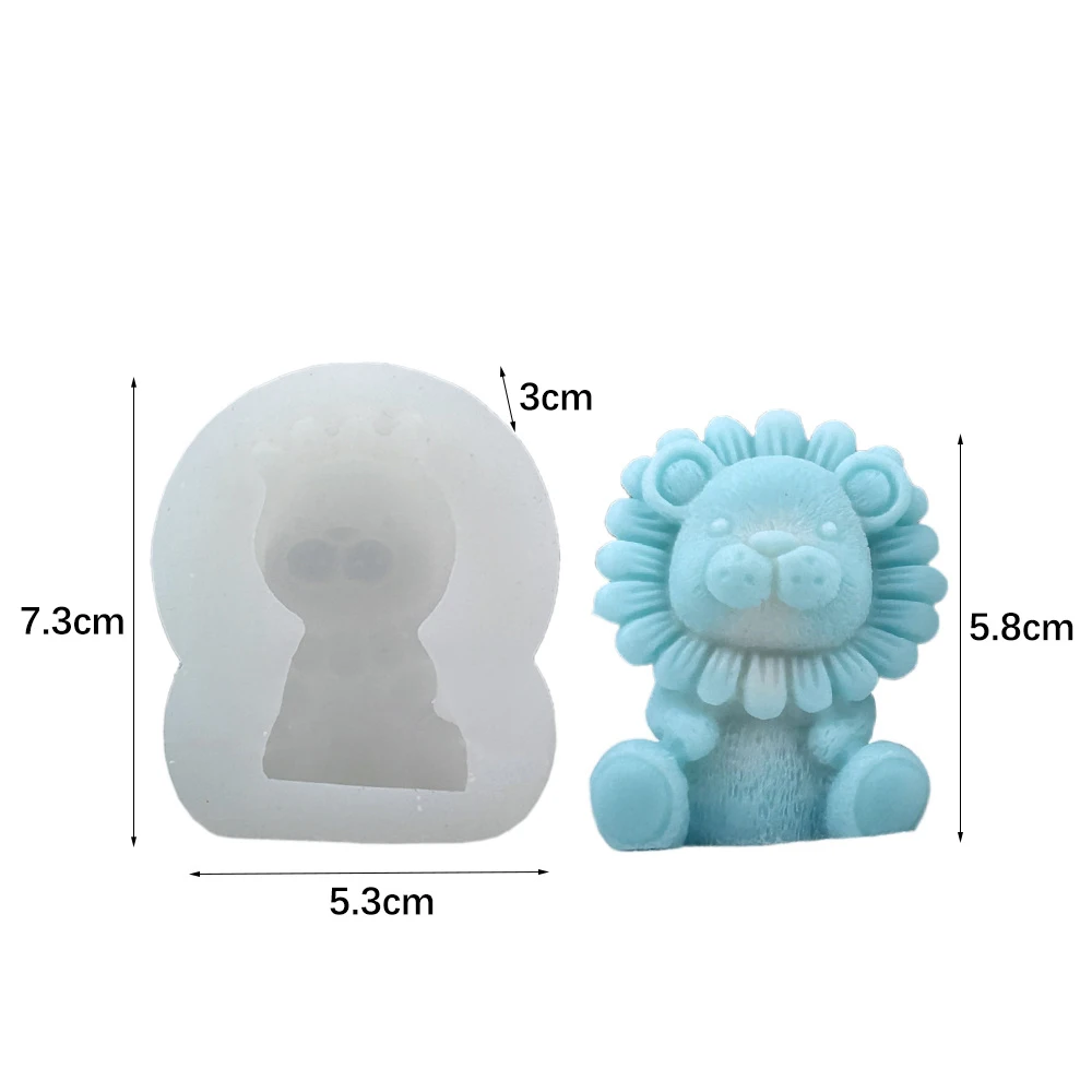 Lion Candle Silicone Mold DIY Kit Resin Soap Aromatherapy Plaster Molds for Geometric Candle Making Tools Home Decor Crafts