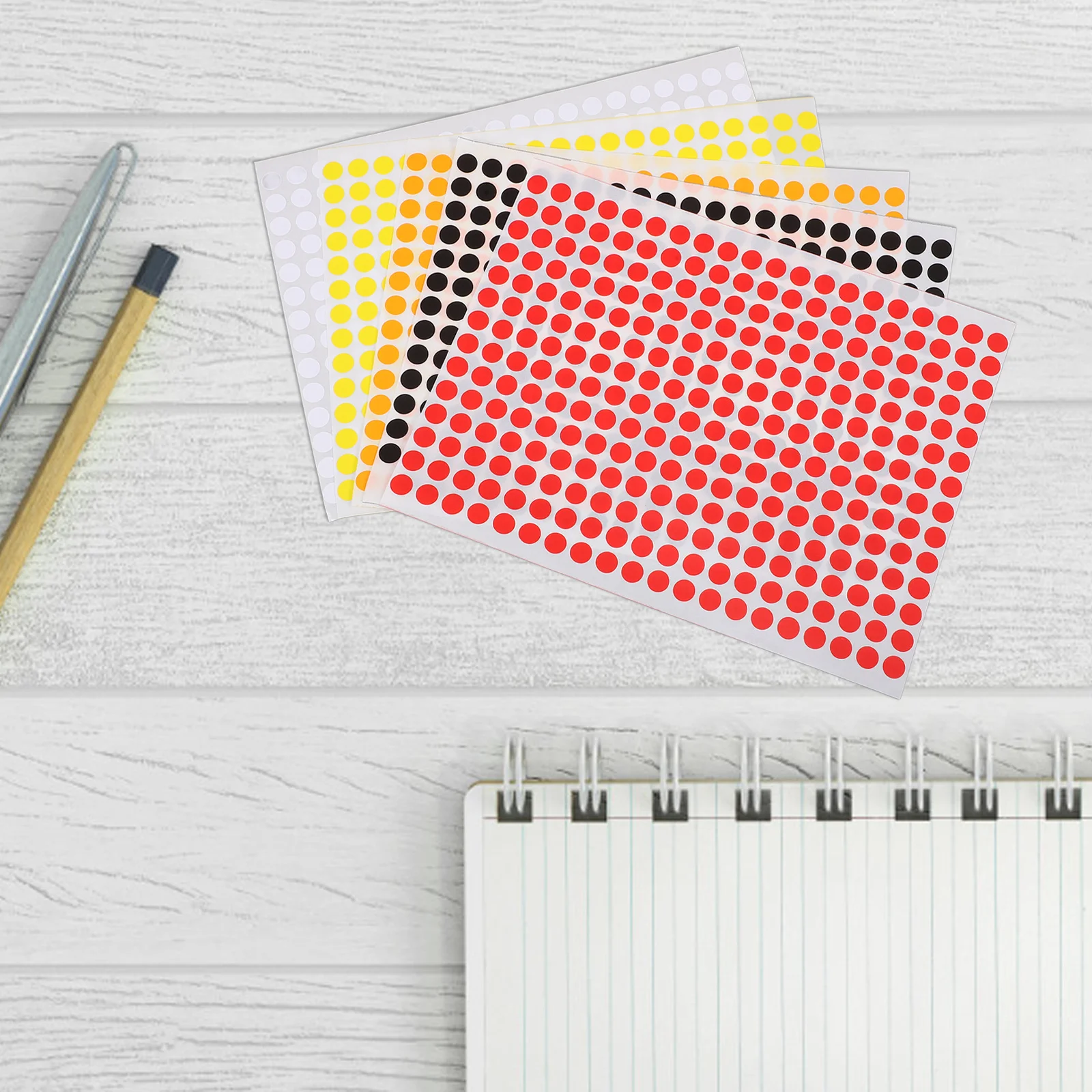 

10 Sheets Color Circle Dot Stickers Writable Adhesive Removable Round Labels for Office Home Organizing Paper Bottles Jars