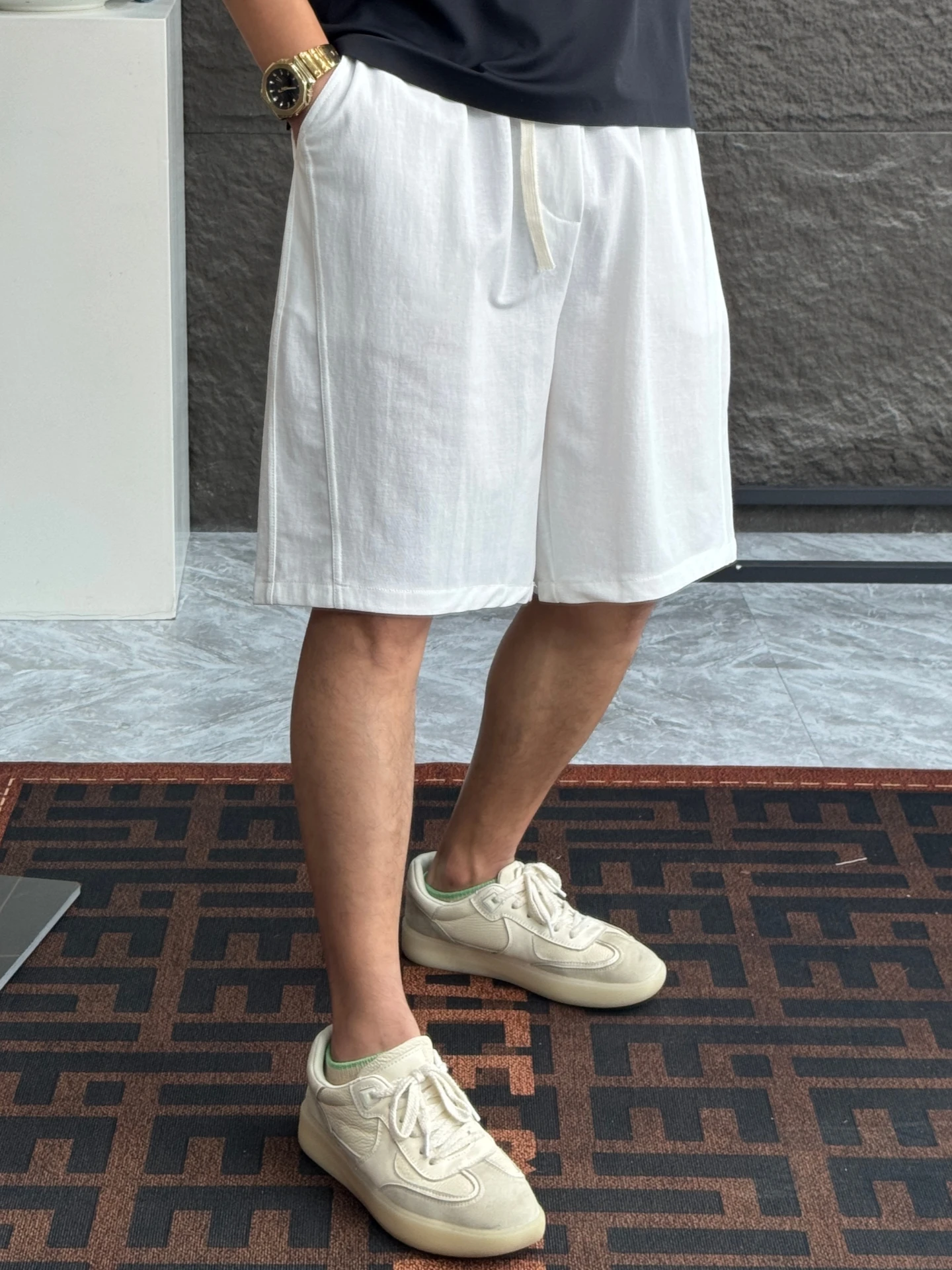  Linen Men's Casual Straight Leg Shorts Breathable Lightweight Summer Comfortable Cooling Sensation Loose Fit Pants