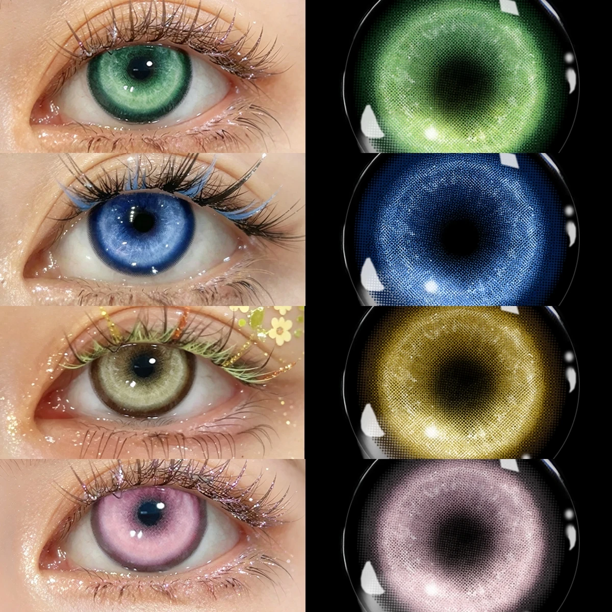 VISUASHOW Cyber 10 Pezzi Lenti a Contatto Colorate Monouso Giornaliere Morbide per Cosplay Anime, Feste e Trucco
