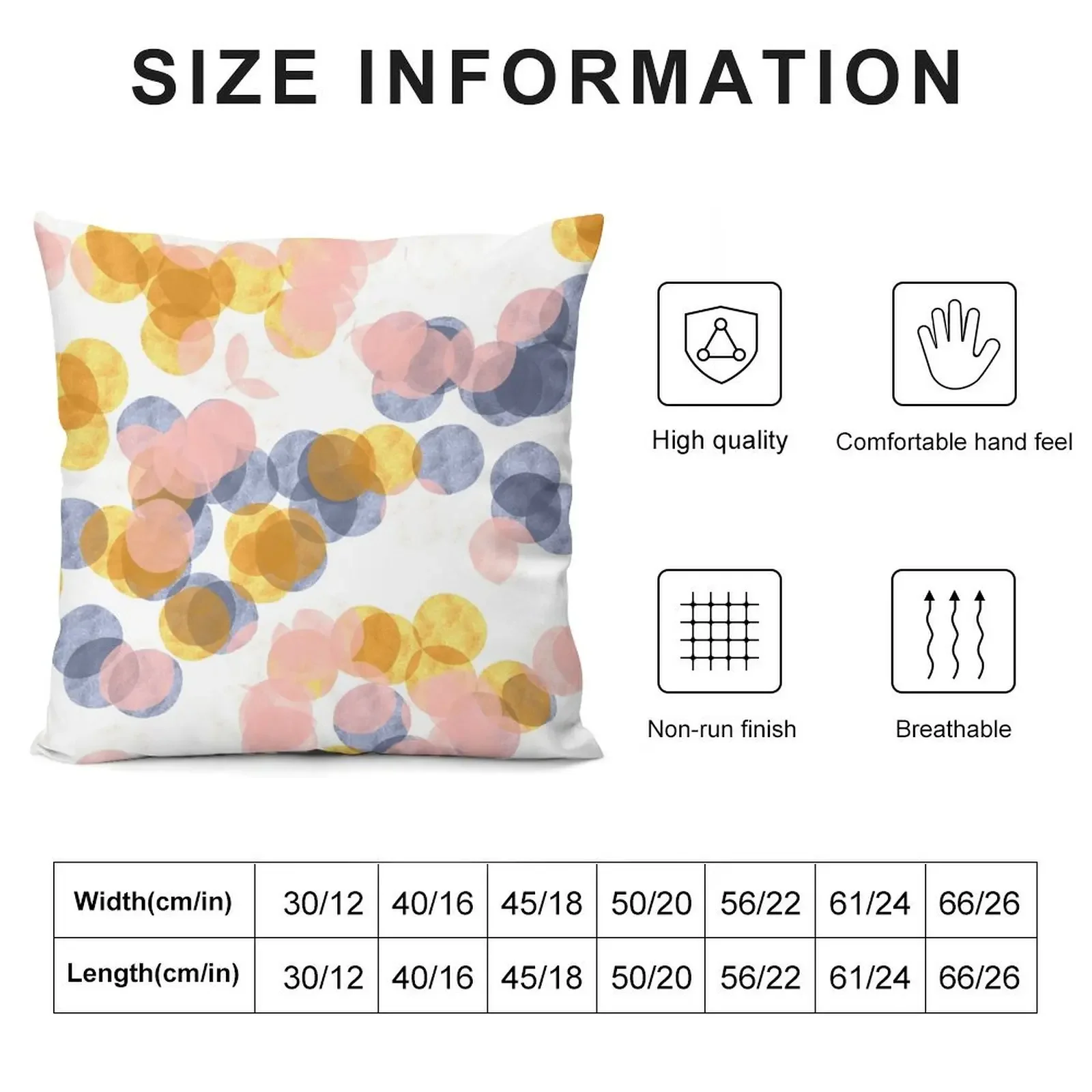 Confetti Watercolor Dots in Navy, Blush, and Mustard Yellow Throw Pillow Ornamental Pillow pillow