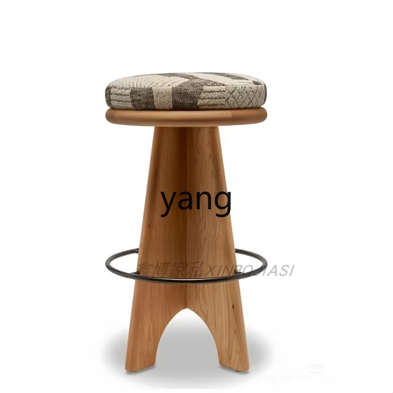 LTT solid wood high stool bar cafe chair creative bar chair