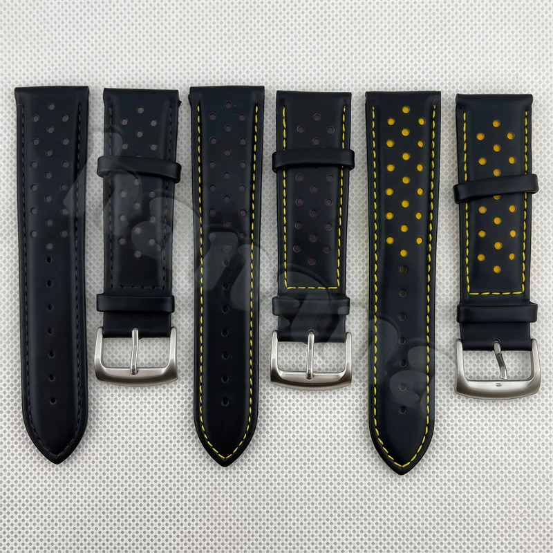 

22mm men's black watch strap accessory solid clasp