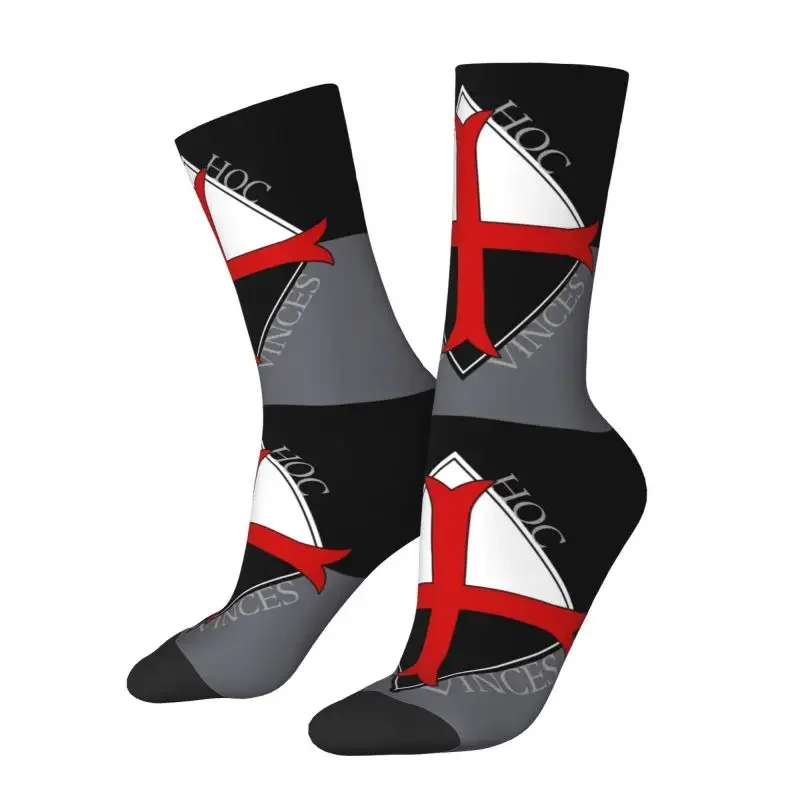 Knights Templar Medieval Emblem Mens Crew Socks Unisex Novelty Vult Cross Spring Summer Autumn Winter Dress Socks