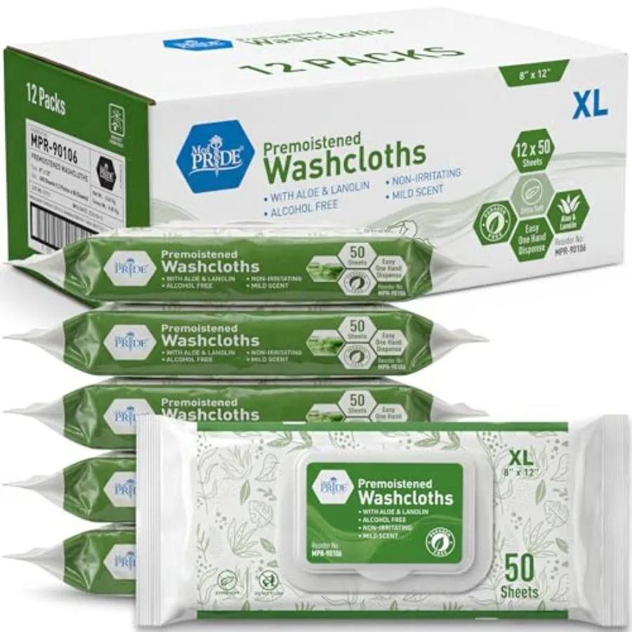 

Влажные одноразовые салфетки MED PRIDE, 600 шт., 8x12 дюймов, с алоэ и лалином, для личной гигиены и ухода за кожей взрослых