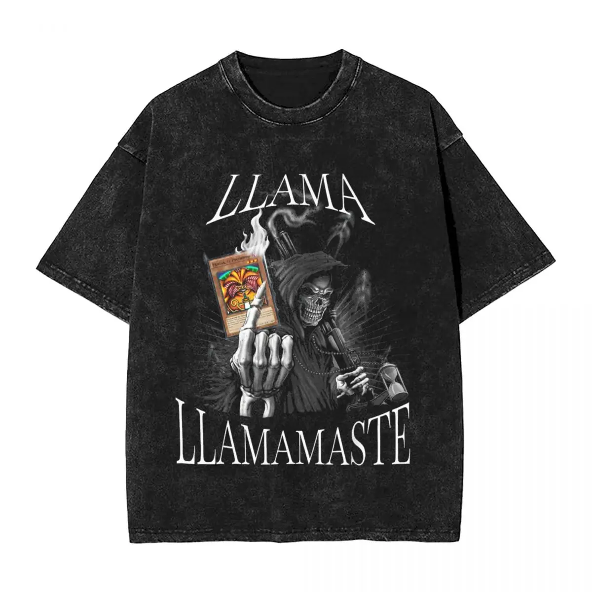 

Harajuku Washed T Shirt Calacas Chidas Gym Cotton T-Shirts Llama llamamaste llama mas temprano Trendy Cool Tshirt for Man Summer