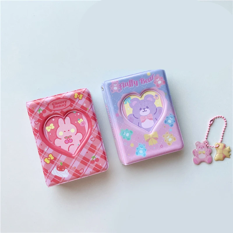 Ins Style Cute Bear Cherry Rabbit 3 Inch Album Photo Photocards Holder Star Beans  Binder Album Small Card Storage Booklet