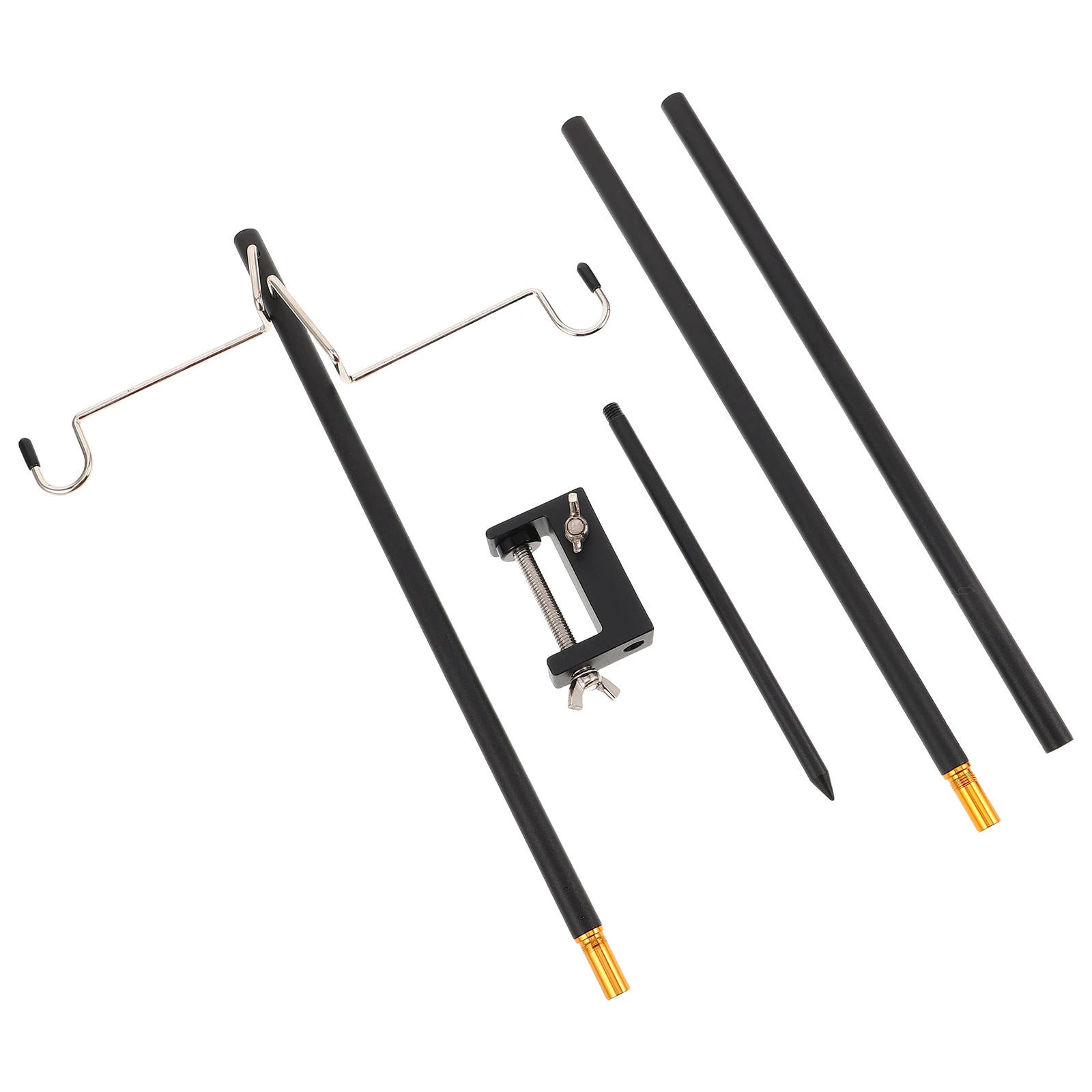 

1 set 1 Set Foldable Camping Light Stand Lightweight Aluminum Alloy Lantern Hanger With Hook For Outdoor Tent Illumination