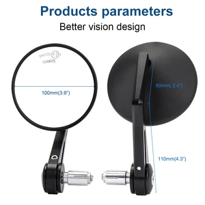 Gương cuối thanh xe máy, gương chiếu hậu toàn cầu, nhôm CNC, 7/8 10 Bán hàng chính Kawasaki Z800 Bán hàng Phía sau - №2