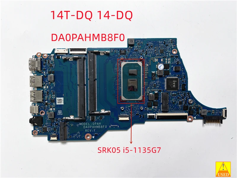 

USED Laptop motherboard DA0PAHMB8F0 FOR HP 14T-DQ 14-DQ SRK05 i5-1135G7 Fully Tested and Works Perfectly