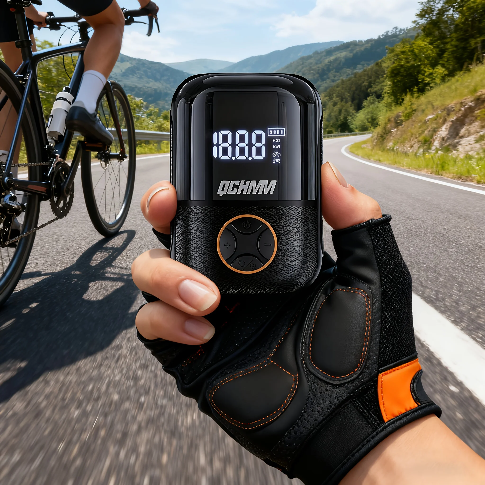 Portable Air Compressor, Mini Electric Air Pump Pressure up to 150 PSI USB Charging ABS Material Premium Black Ideal