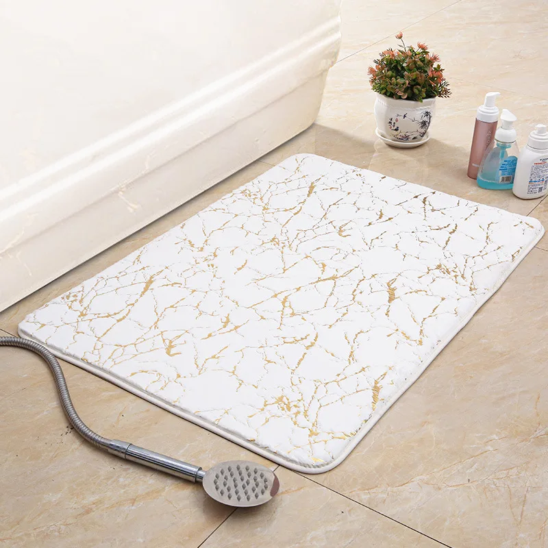 Bath Mat Modern Living Room Area Small Rug Washable Bedroom Bathroom Rectangle Non Slip Toilet Floor Faux Mat