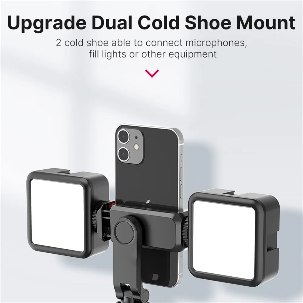 ST-06S Vertical Shooting Phone Mount Holder DSLR Camera Monitor Mount Tripod Mount Clamp for Smartphone Vlog Shooting