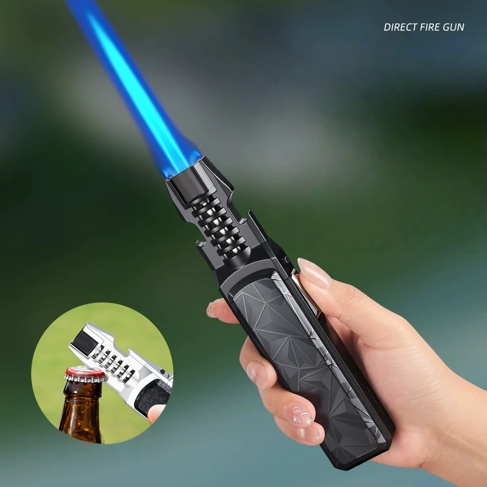 JOBON Windproof High Temperature Large Flame Spray Gun Lighter Metal Direct Spray Flame Outdoor Bottle Opener Lighter - Image 2