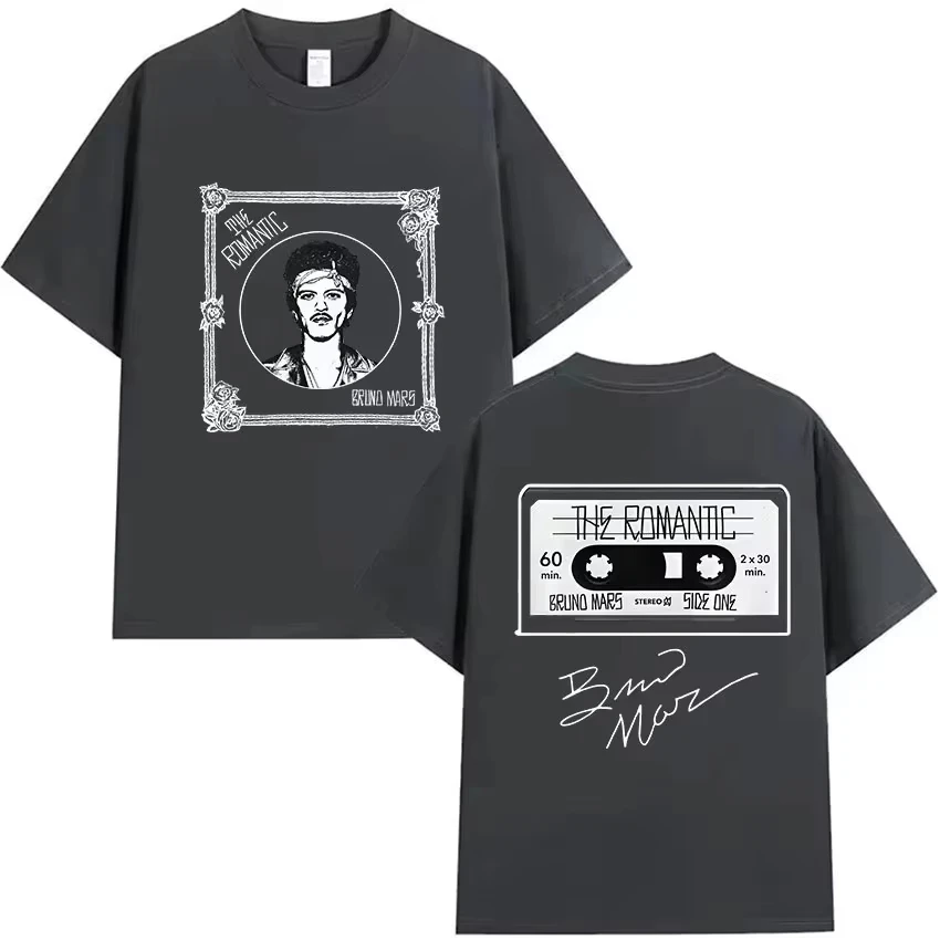 Bruno Mars The Romantic Tour 2026 T-Shirt Herren Casual Fashion Kurzarm T-Shirts Mann Vintage Hip Hop Kleidung T-Shirt – Detail 4