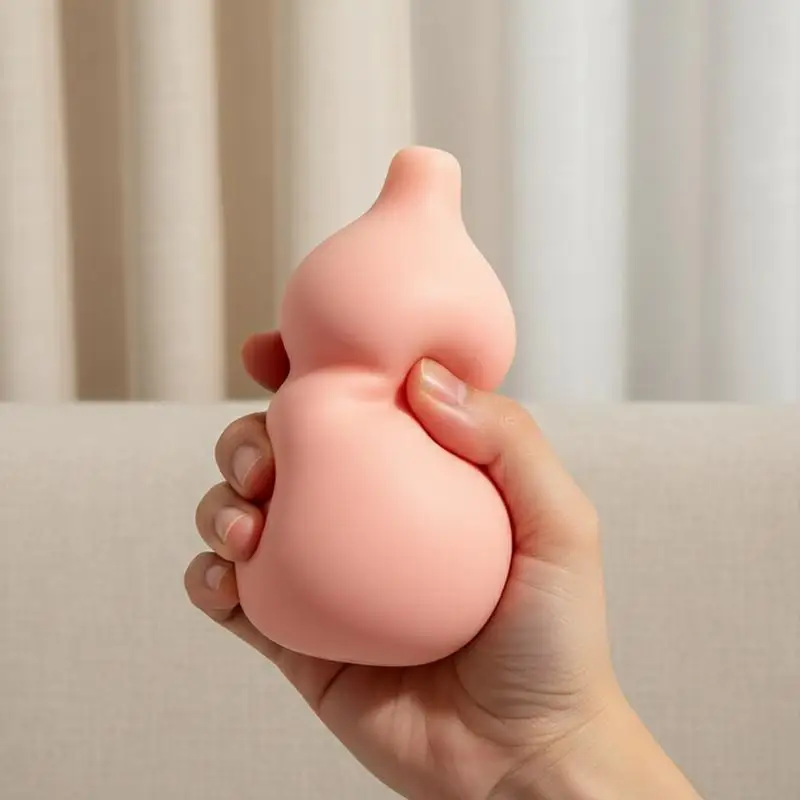 Amour NookAnti-Anxiety Stress Relief Toy Desktop Decor Atmosphere Ornament Soft Texture Gourd Statue Squeeze Fidget Toy