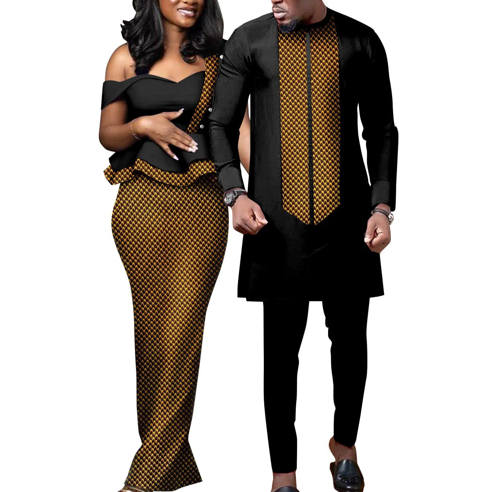 Hot New Dashiki African Print Dresses for Women Matching Couple Clothes Wedding Party Men Outfits Kaftan Shirt and Pant Sets