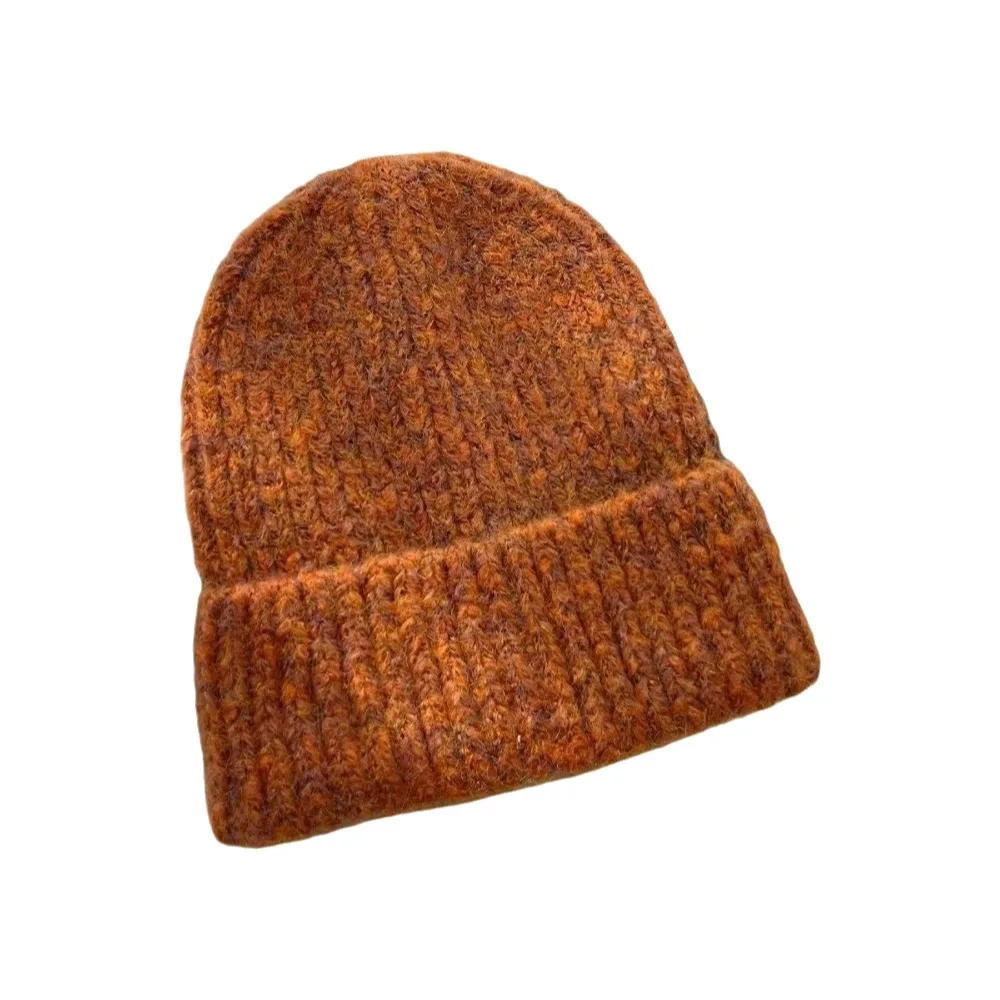 Retro Mixed Color Striped Beanie Hat Thickeneded Keep Warm Knitted Cap Windproof Thermal Warm Hat Unisex