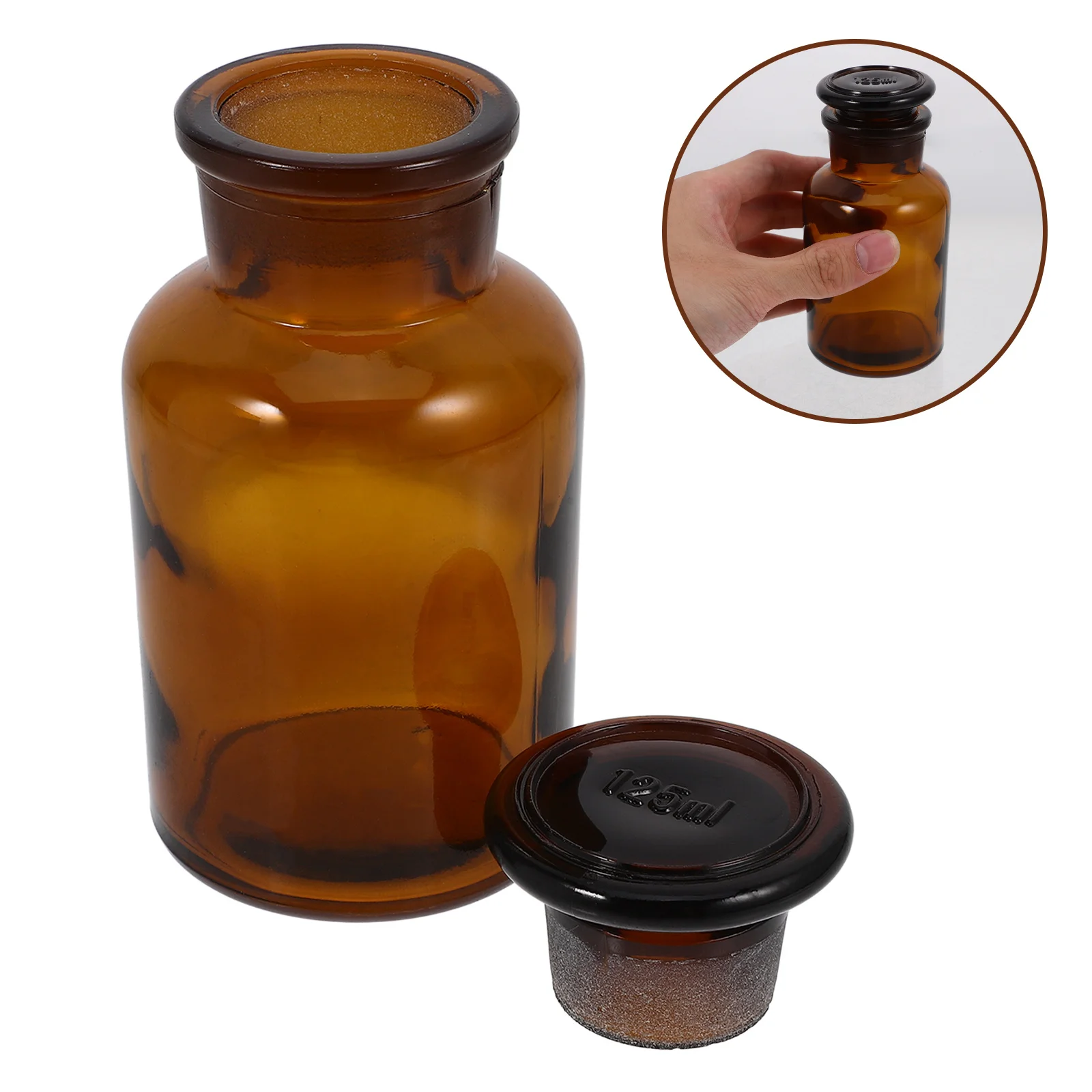 

Amber Glass Lab Reagent Bottle Wide Mouth 125 Ml Chemical Storage Accurate Dispensing Uv Protection Wide Mouth Glass Bottle