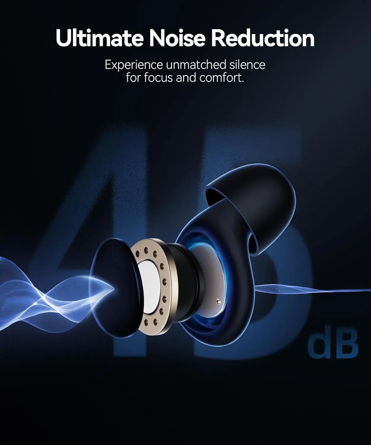 سدادات الأذن لإلغاء الضوضاء أثناء النوم 45db سدادات أذن لإلغاء الضوضاء للنوم من السيليكون قابلة لإعادة الاستخدام مع حافظة 8 أطراف أذن #3