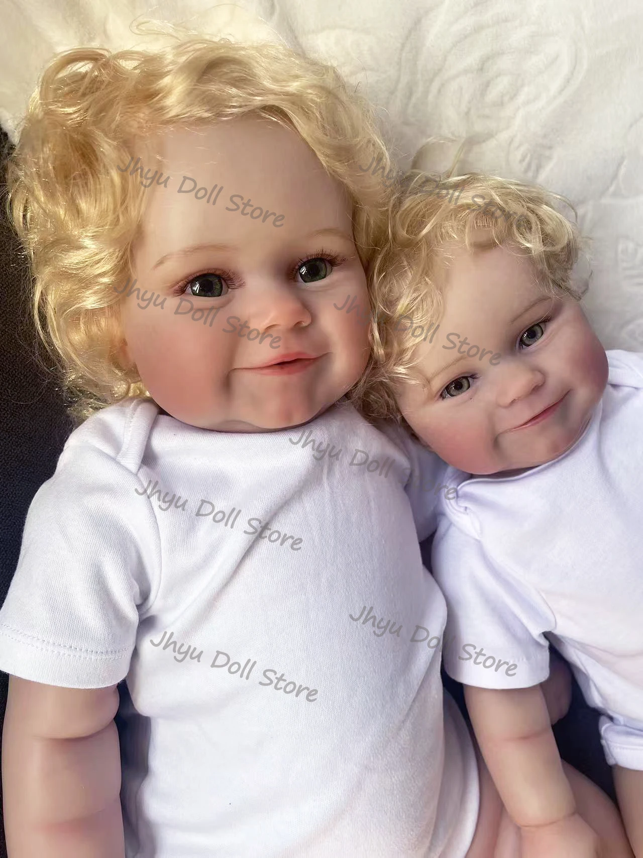 48/60 سنتيمتر مادي في عيون خضراء تولد من جديد دمية لينة محبوب الجسم نابض بالحياة طبقات متعددة اللوحة ثلاثية الأبعاد الجلد مرئية الأوردة اليد الجذر الشعر