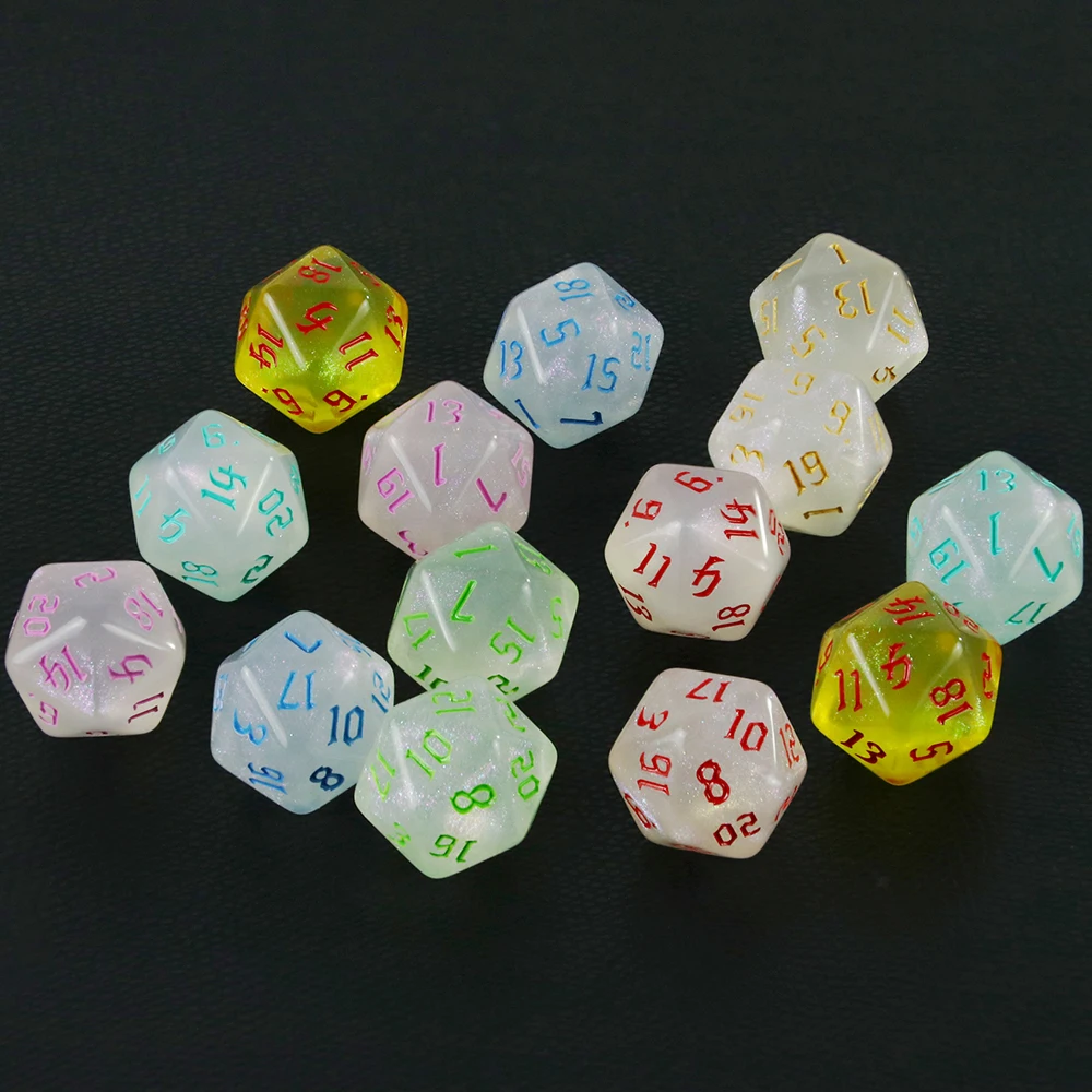 20 Sided Dice Cubes For DND NONE-TOXIC Material Fantasy Starlight Effect Amazing Retro Font Styles For RPG DND Game Accessories