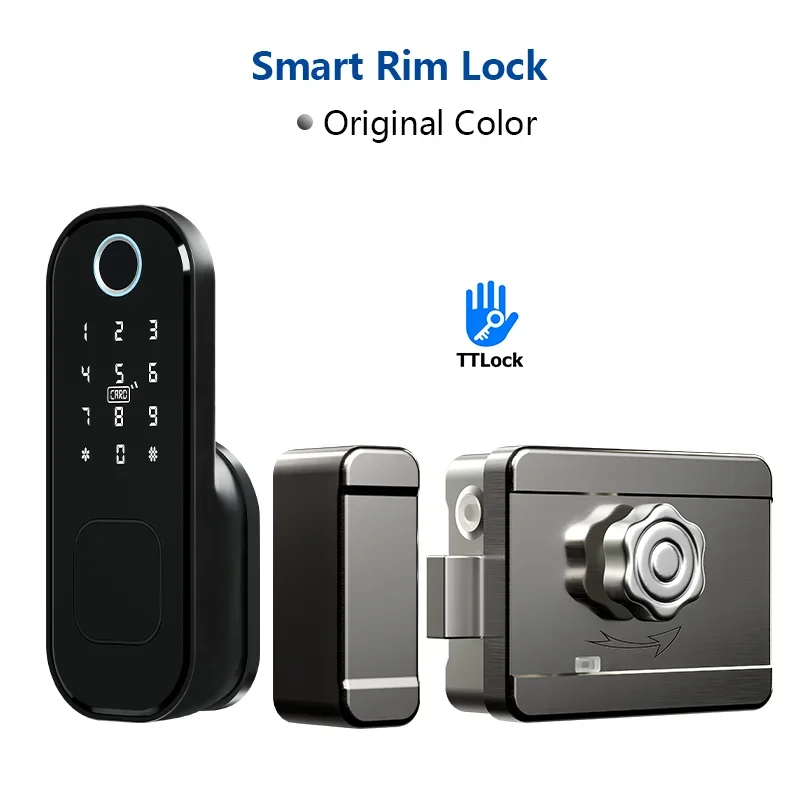 R5 PRO Fingerprint Waterproof TTLock Saudi App Outdoor Garden Lock Remote Control Code Keyless Smart Door Lock Electric Rim Lock