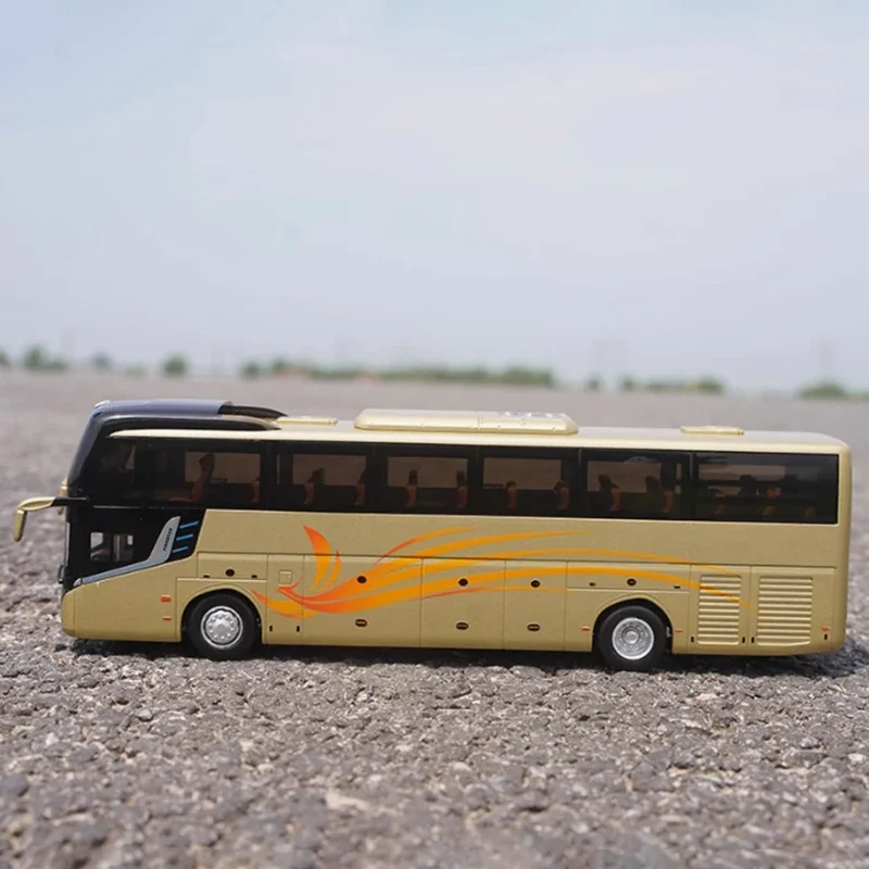 Diecast 1:42 Scale Yaxing Bus X9 Platform Series YBL6128HQP2 Bus Alloy Simulation Model Collection Gift Toy Static Display