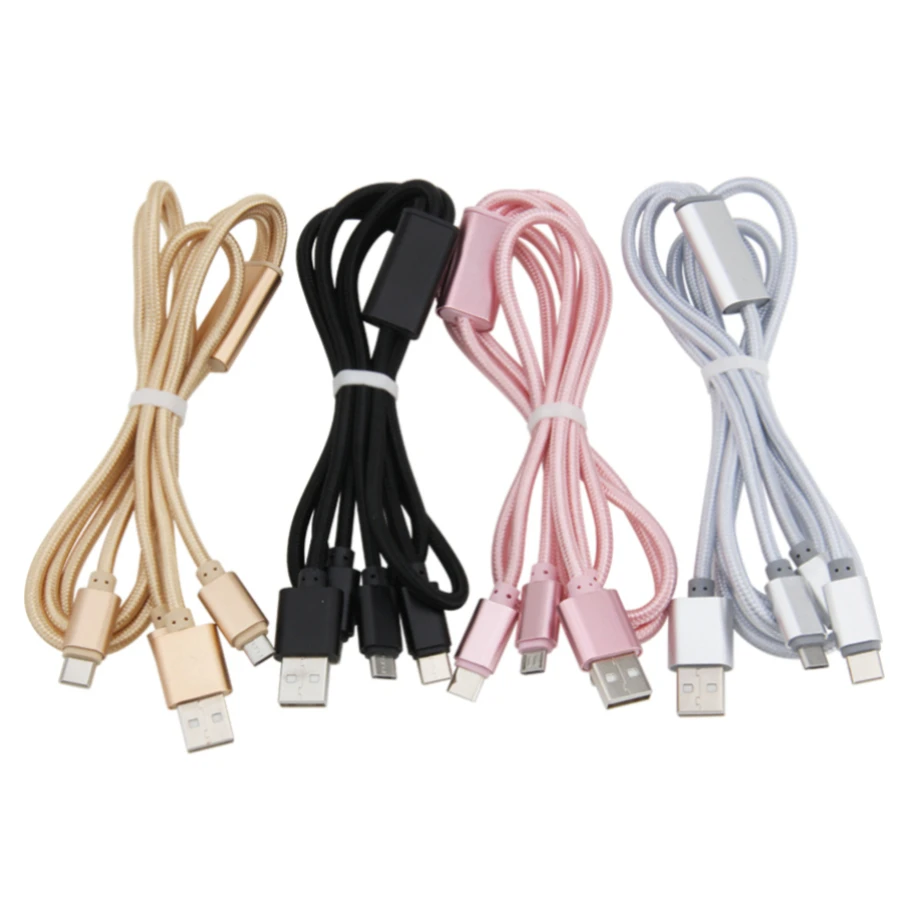 

1000pcs Universal Multi Function Mobile Phone Charger Cord 3 in 1 USB Charging Cable for iPhone Xiaomi Redmi Huawei Samsung