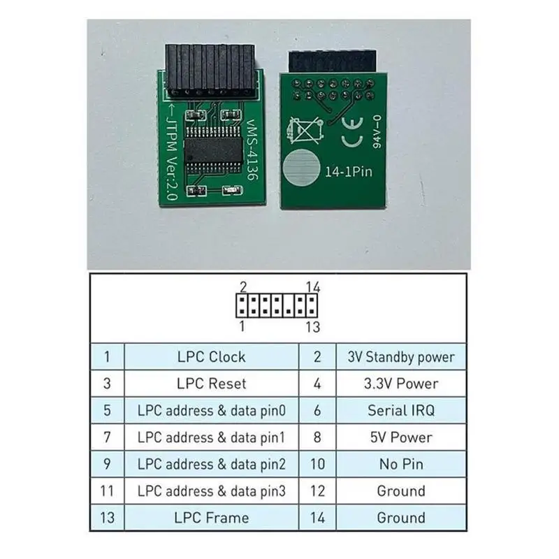TPM 2.0 Modul Verschlüsselung Sicherheitsmodul Remote-Karte unterstützt 12 14 18 20 Pin für ASUS/MSI/GIGABYTE Multi-Marken-Motherboard – Detail 1