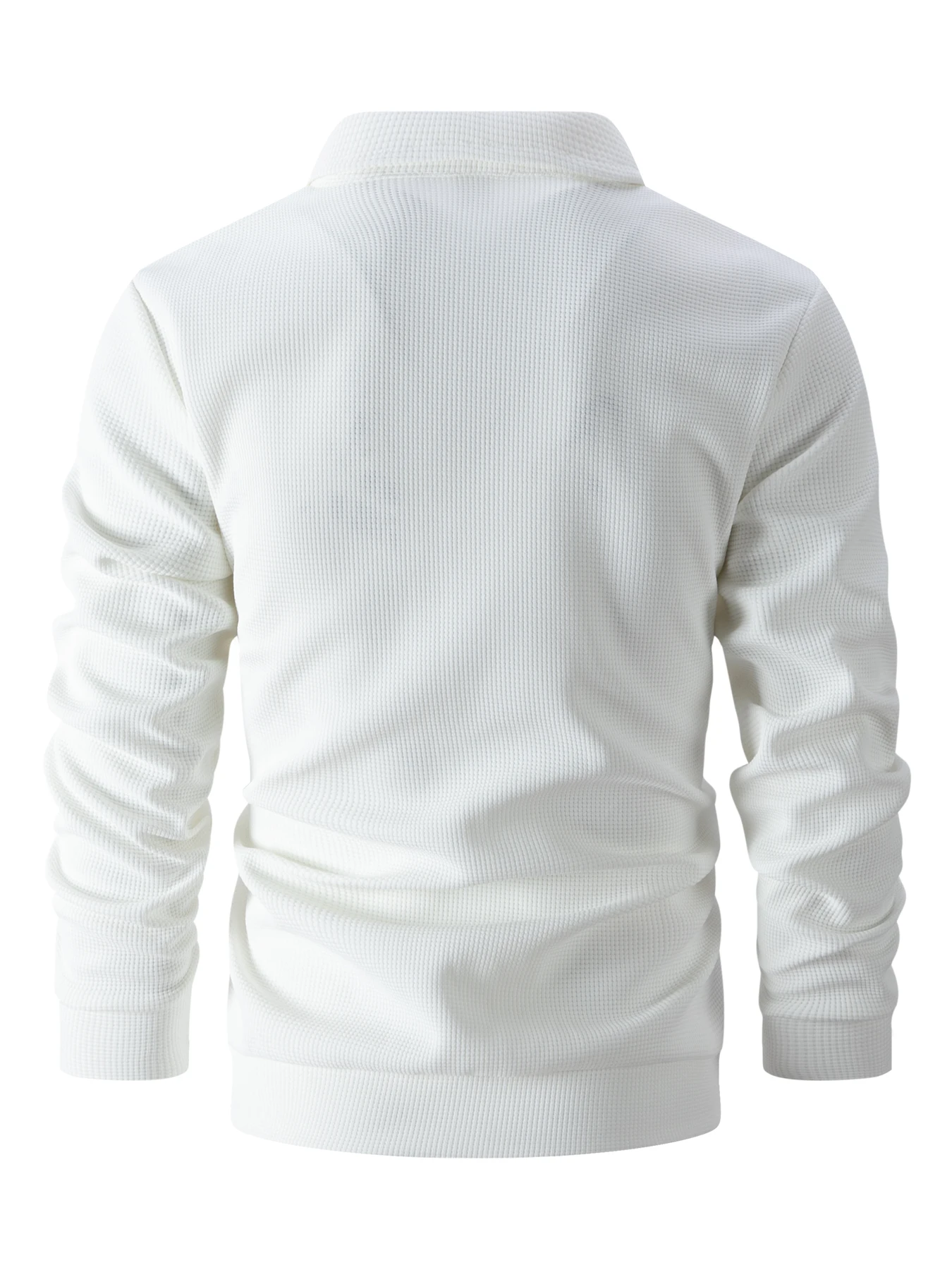 Herren-Waffelstrickjacke mit Knöpfen und Reißverschluss – Langer, lässiger Mantel mit Reißverschluss und Reißverschlusstaschen – unverzichtbar für Einkäufe und Verabredungen – Detail 13