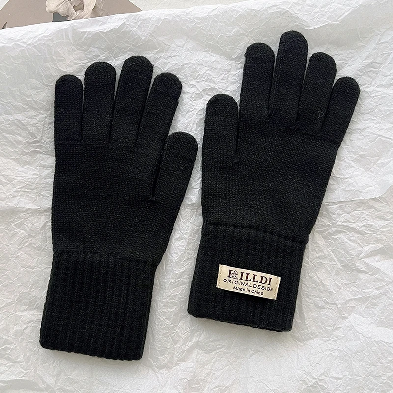 

Женские теплые утолщенные вязаные перчатки с плюшевой подкладкой, сенсорные, для мужчин и женщин, модные, осенне-зимние, сохраняющие тепло, для езды на лыжах и активного отдыха