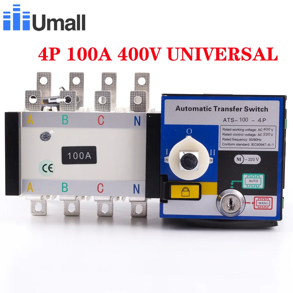 

4P 100A 400V Universal Automatic Transfer Switch ATS Dual Power Transfer Switch AC Diesel Generator Part Single Three Phase