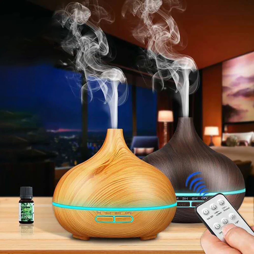 Difusor de Aroma de aceite esencial, humidificador de aire ultrasónico con Control remoto, lámpara LED de 7 colores, fabricante de niebla para el